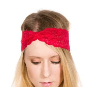 NEW Red Rose Lace Headband women flower boho